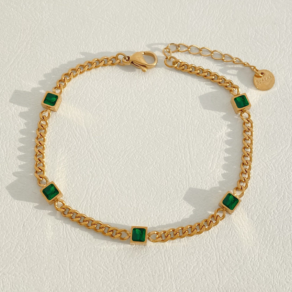 Pulseras con piedra verde