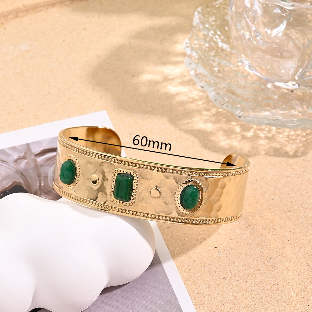 Bangle piedra verde esmeralda