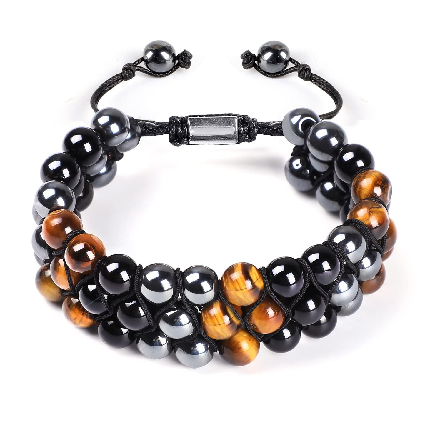 Pulseras piedras semipreciosas con macramé