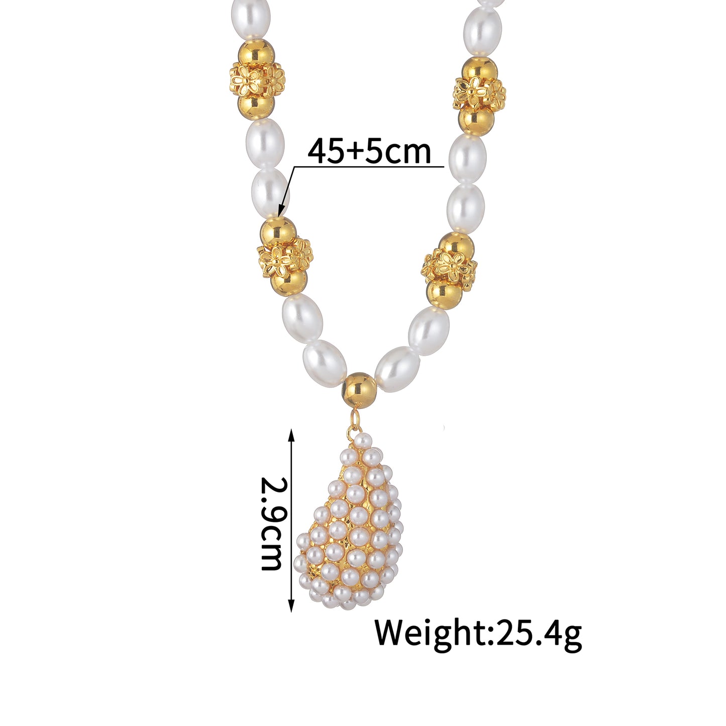Collar Perlas con Dorado