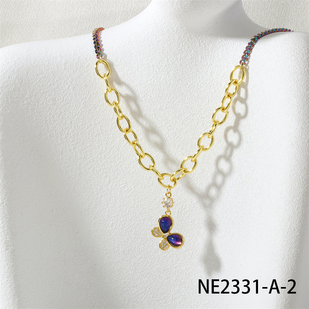 Set cadena dorada y tornasol