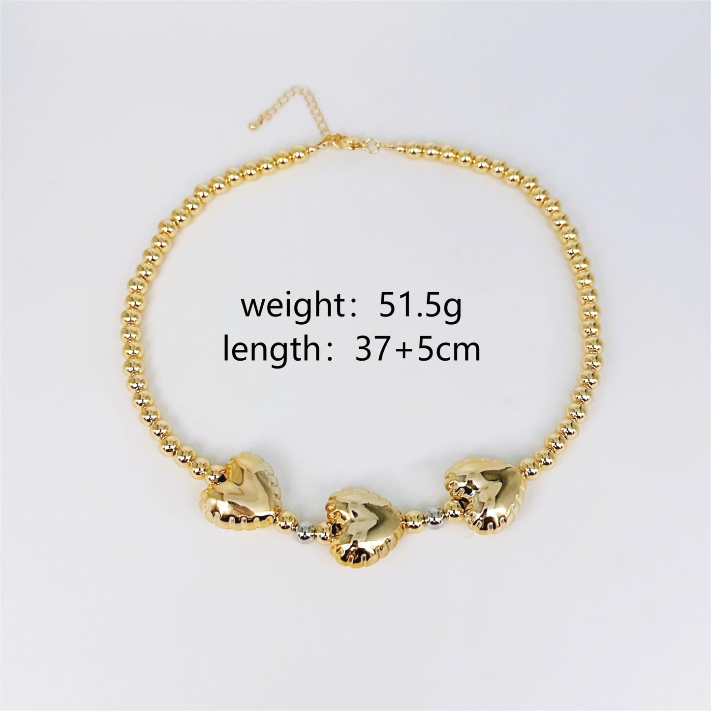 Collar dorado 3 Corazones