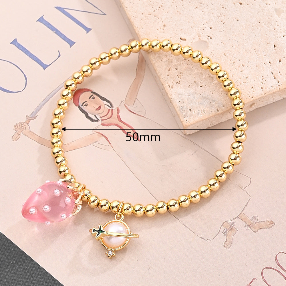 Pulsera fresa y perla