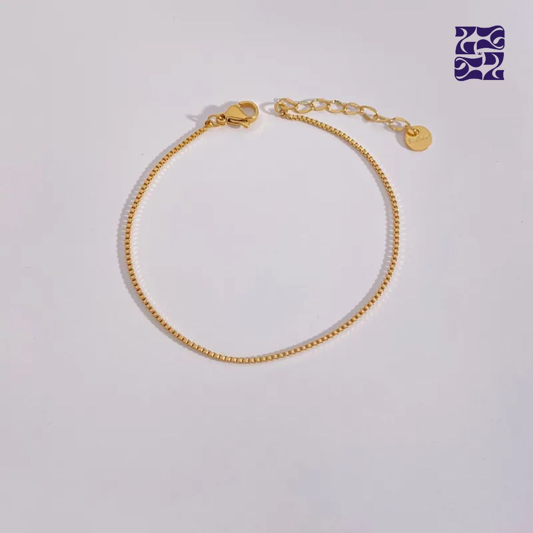 Pulsera Clásica Acero Inoxidable Baño de Oro 18k