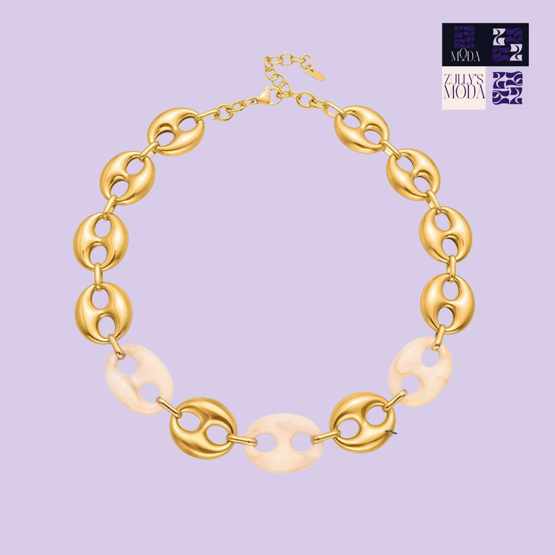 Collar dorado GG y crema