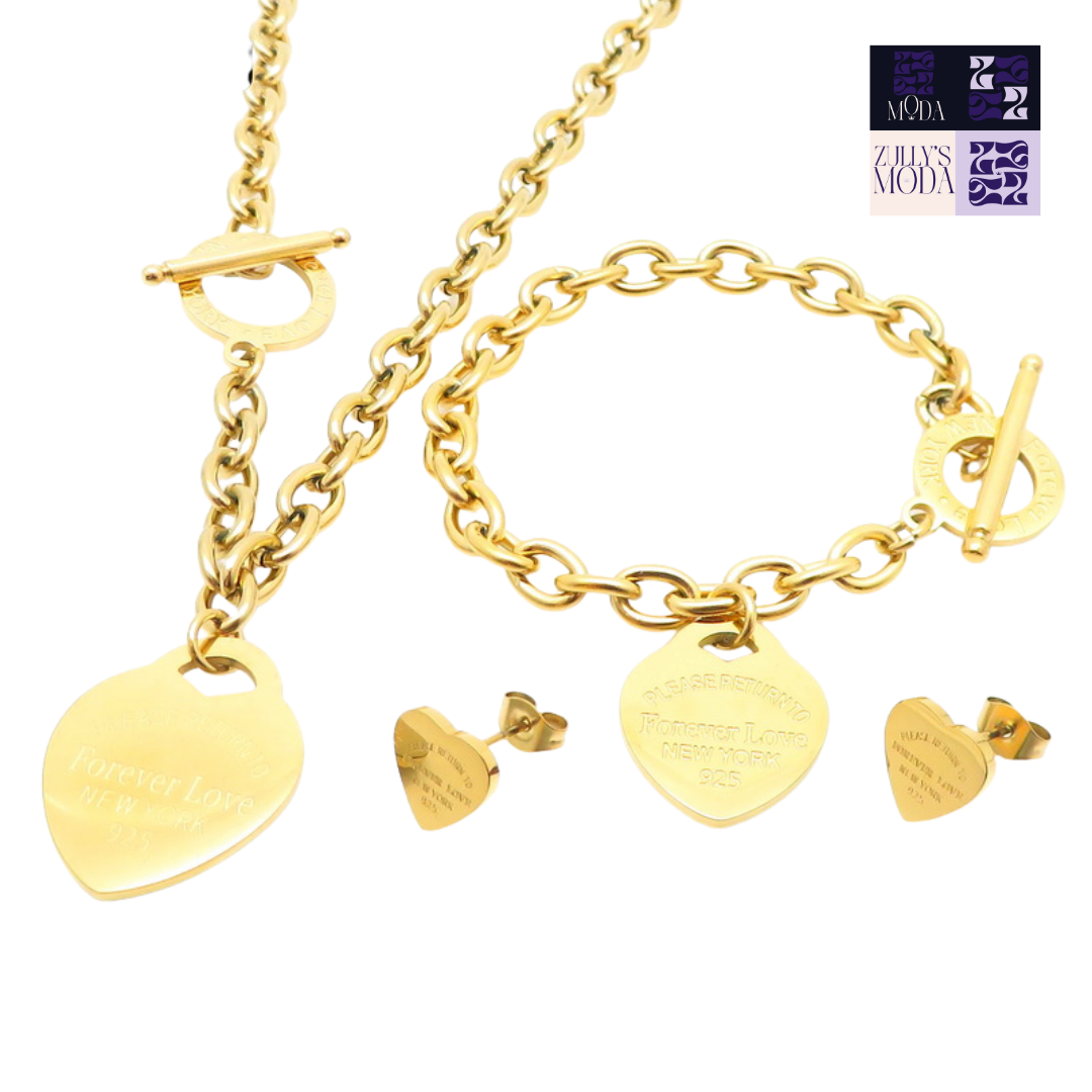 Set candado Tiffany Dorado