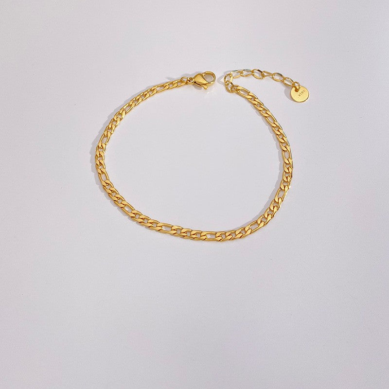 Pulsera dorada eslabón tradicionla