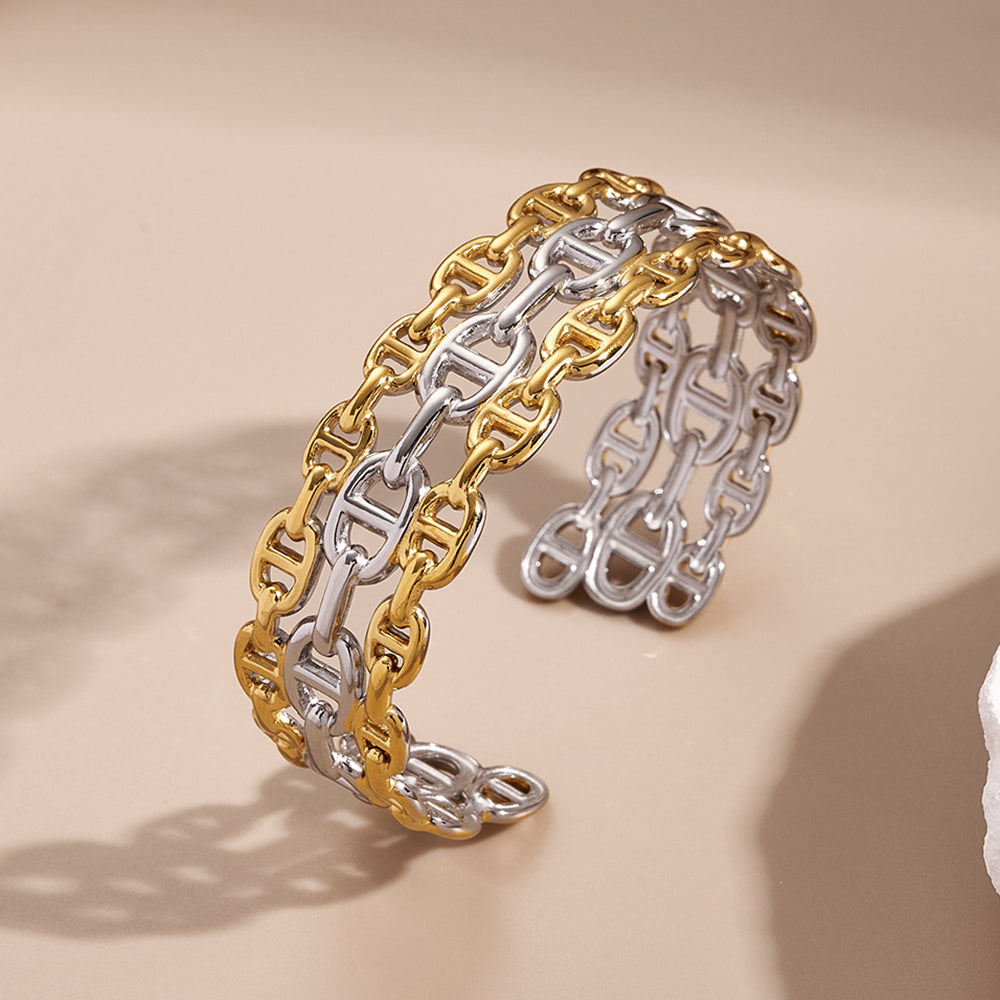 Pulsera doble tono eslabones Dior