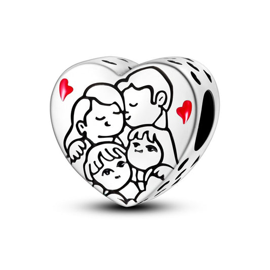 Charm Pandora Corazón Familia, S925