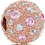 Charm Esfera rhinestones Rose Gold