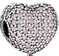 Charm corazón Plata rhinestones