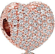 Charm corazón rose gold rhinestones