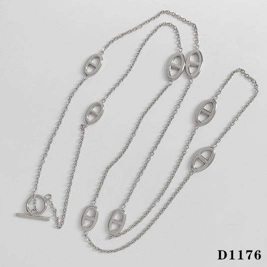 Cadena larga plata Dior