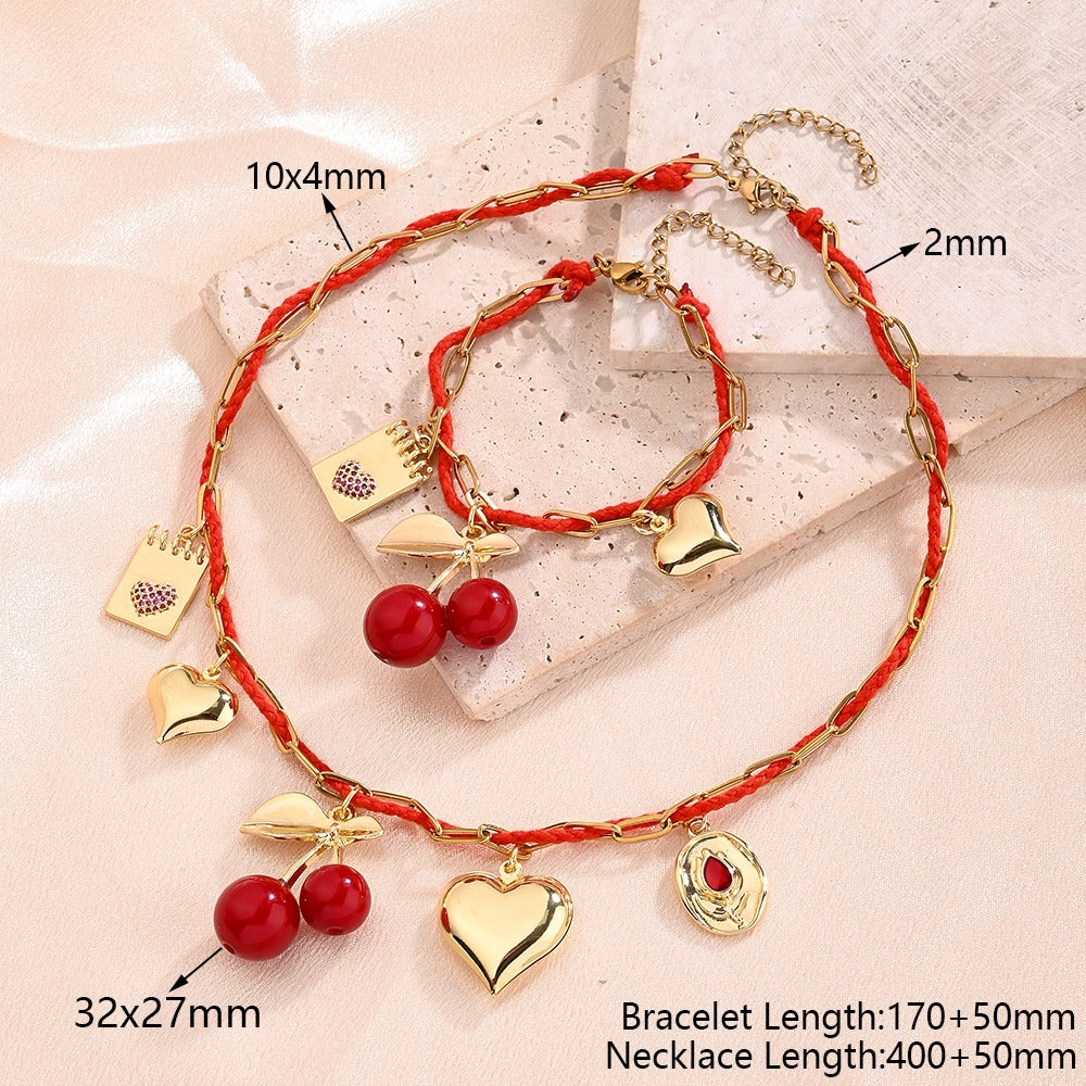 Set de corazón y cherry