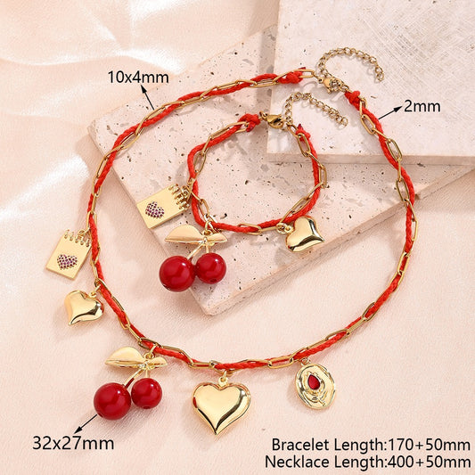 Set de corazón y cherry
