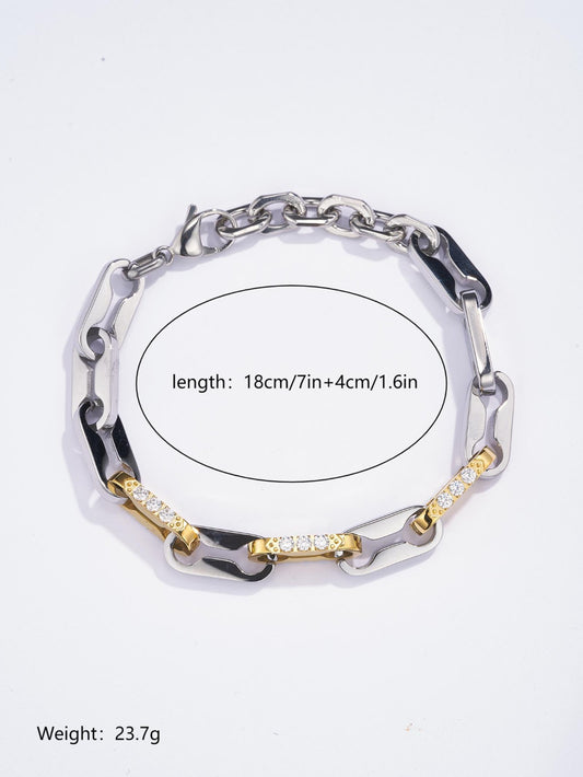 Pulsera con eslabones doble tono