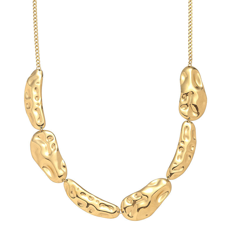 Collar Eslabones Orgánicos en Acero Inoxidable – Dorado o Bicolor