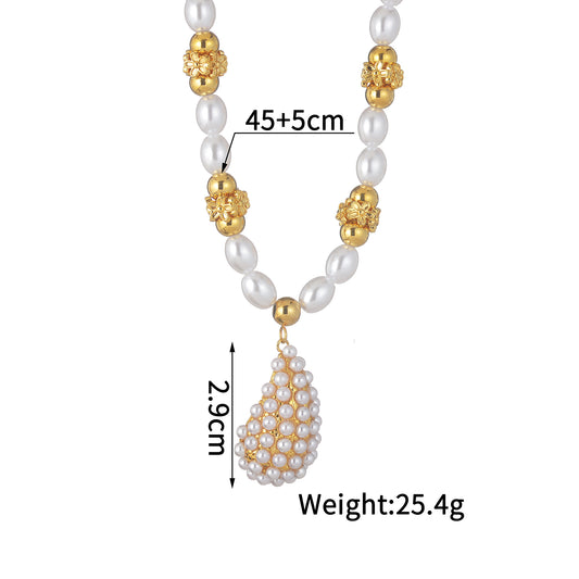 Collar Perlas con Dorado