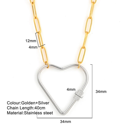 Cadena clips y corazón