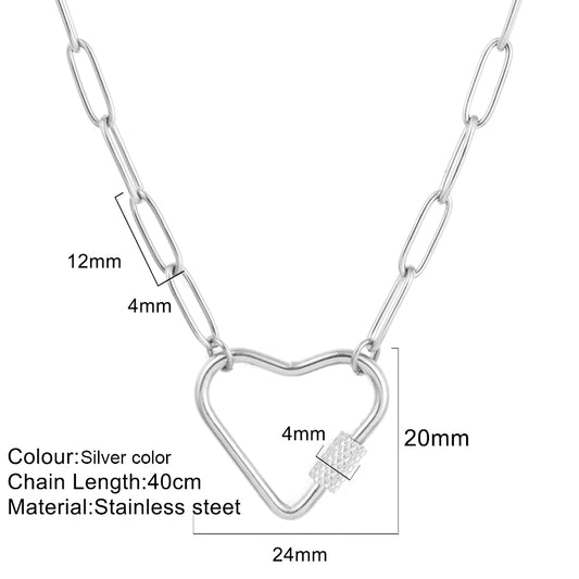 Cadena corazón clips