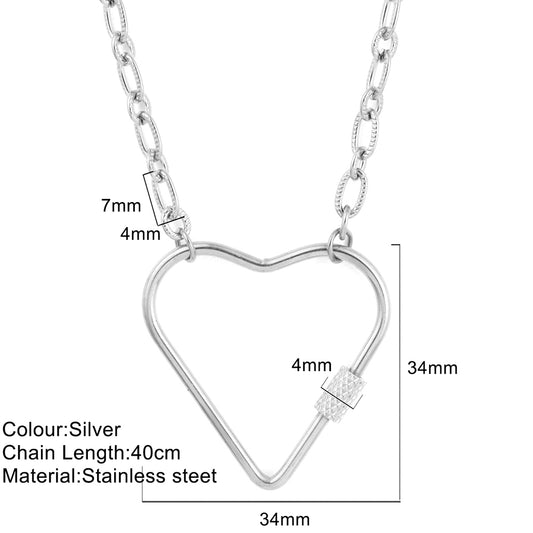 Cadena Corazón en Plata