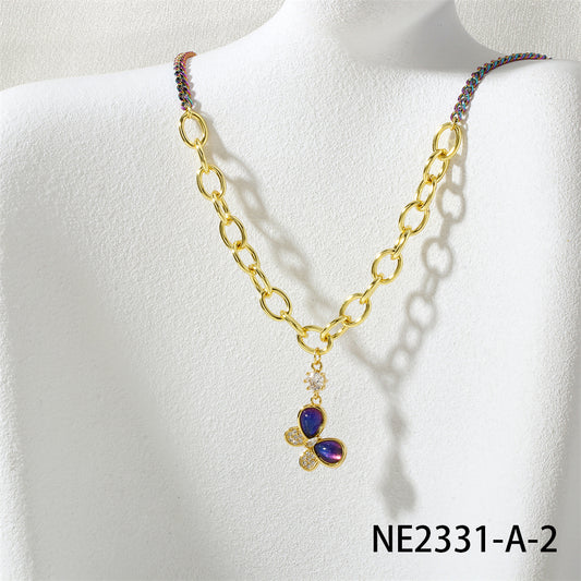Set cadena dorada y tornasol
