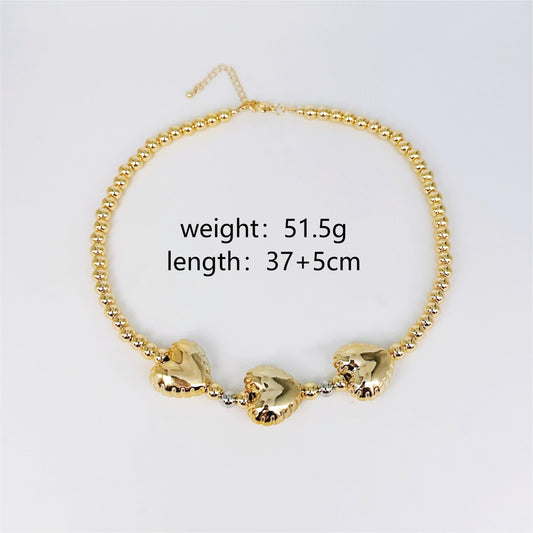 Collar dorado 3 Corazones