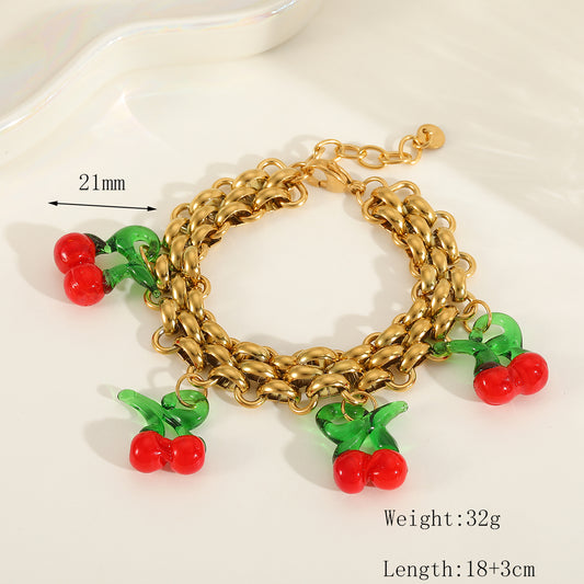 Pulsera cherry cristal
