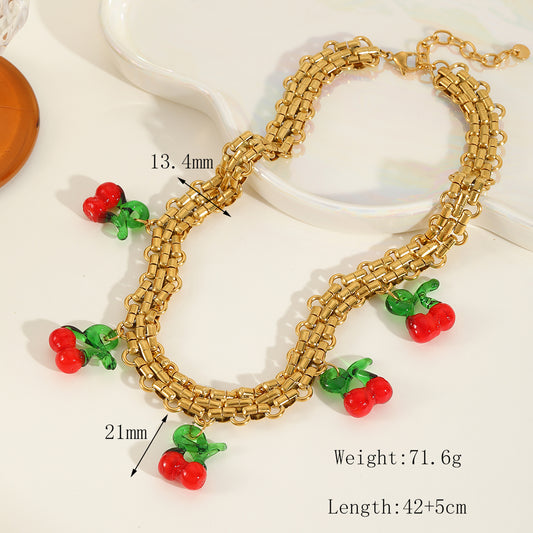 Collar Cherry cristal