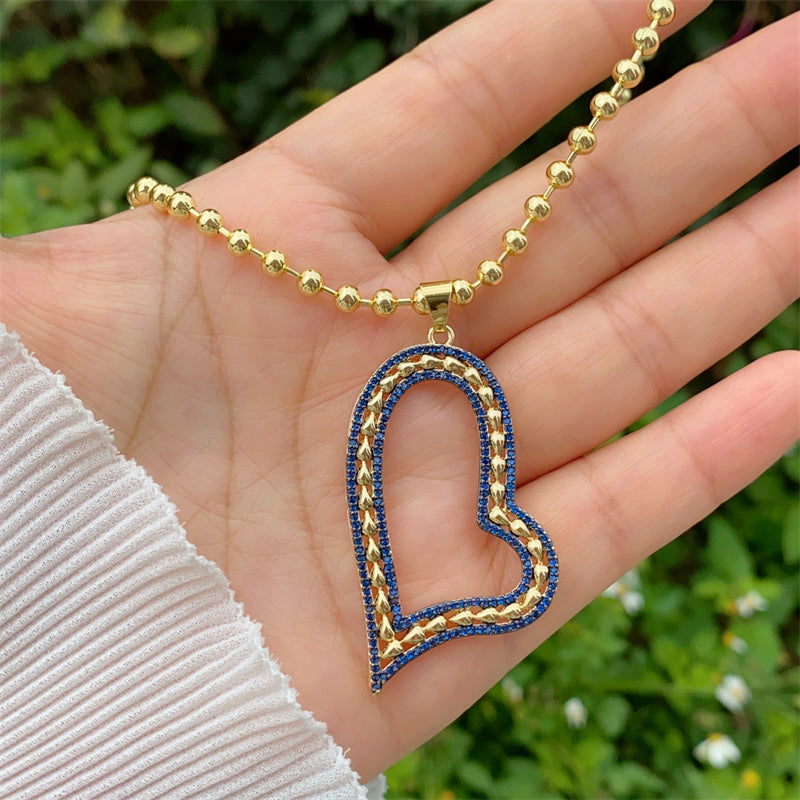 Cadena Dorada con Corazónes grandes