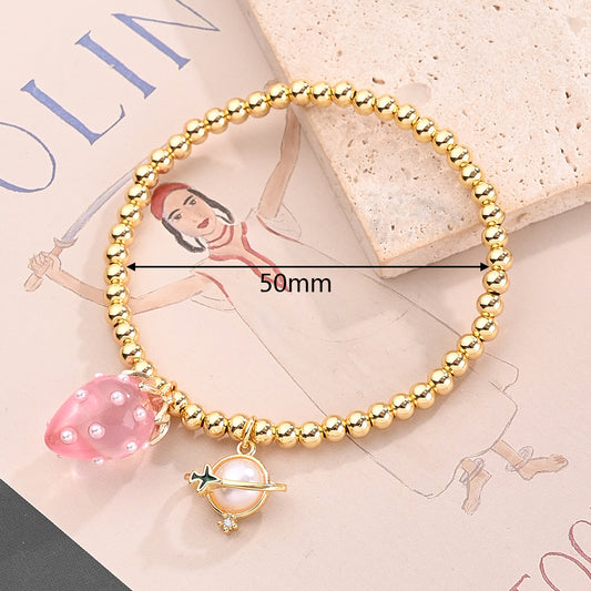 Pulsera fresa y perla