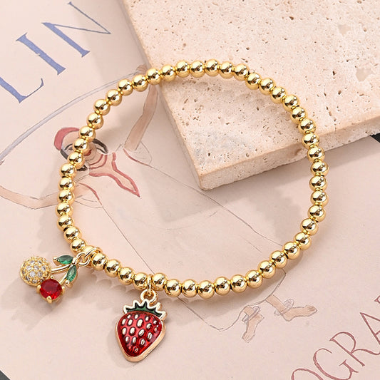 Pulsera Fresa Cherry Bling Bling