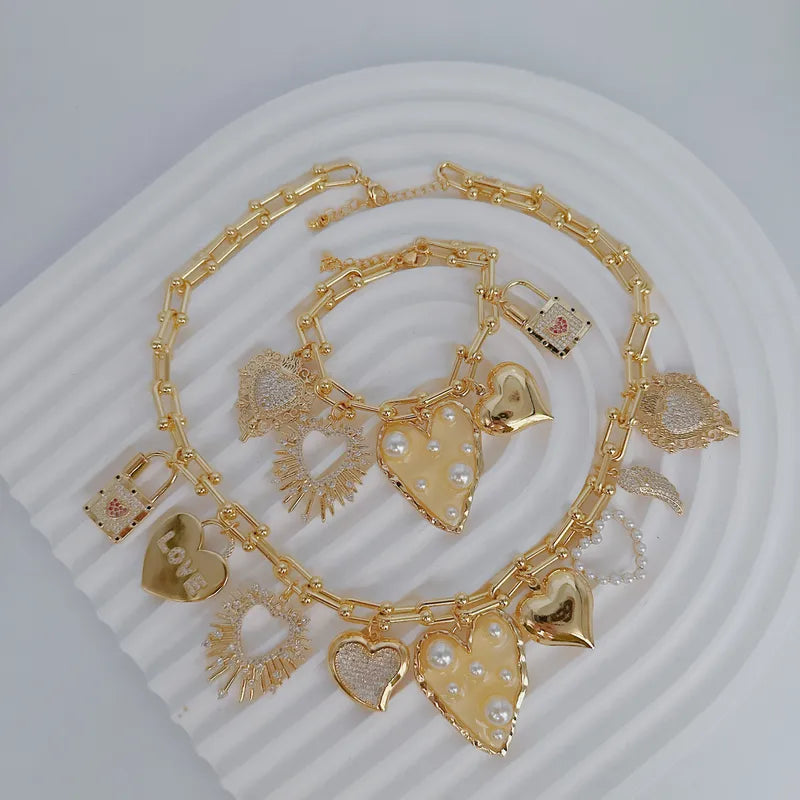 Set Dorado con corazones, candado (se venden por separado)