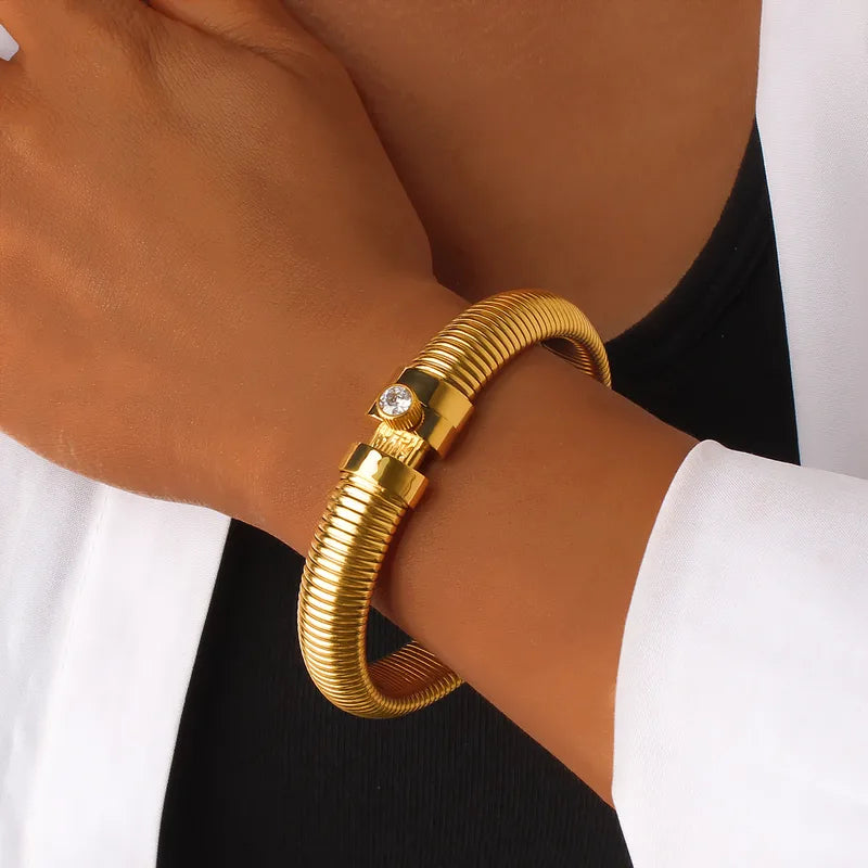 Pulseras titanio con cierre con piedras