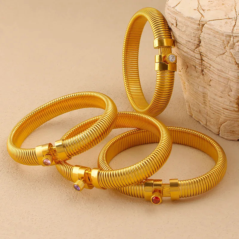 Pulseras titanio con cierre con piedras