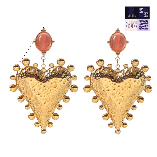 Pantallas corazón grande dorado