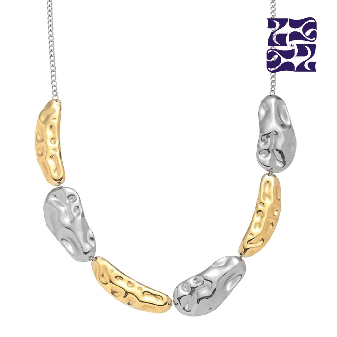 Collar Eslabones Orgánicos en Acero Inoxidable – Dorado o Bicolor