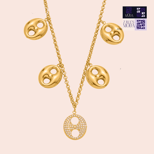 Collar dorado GG Con brillantes